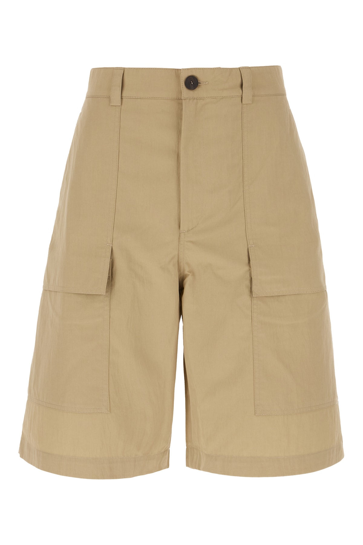 Studio Nicholson Beige Cotton Blend Bermuda Shorts