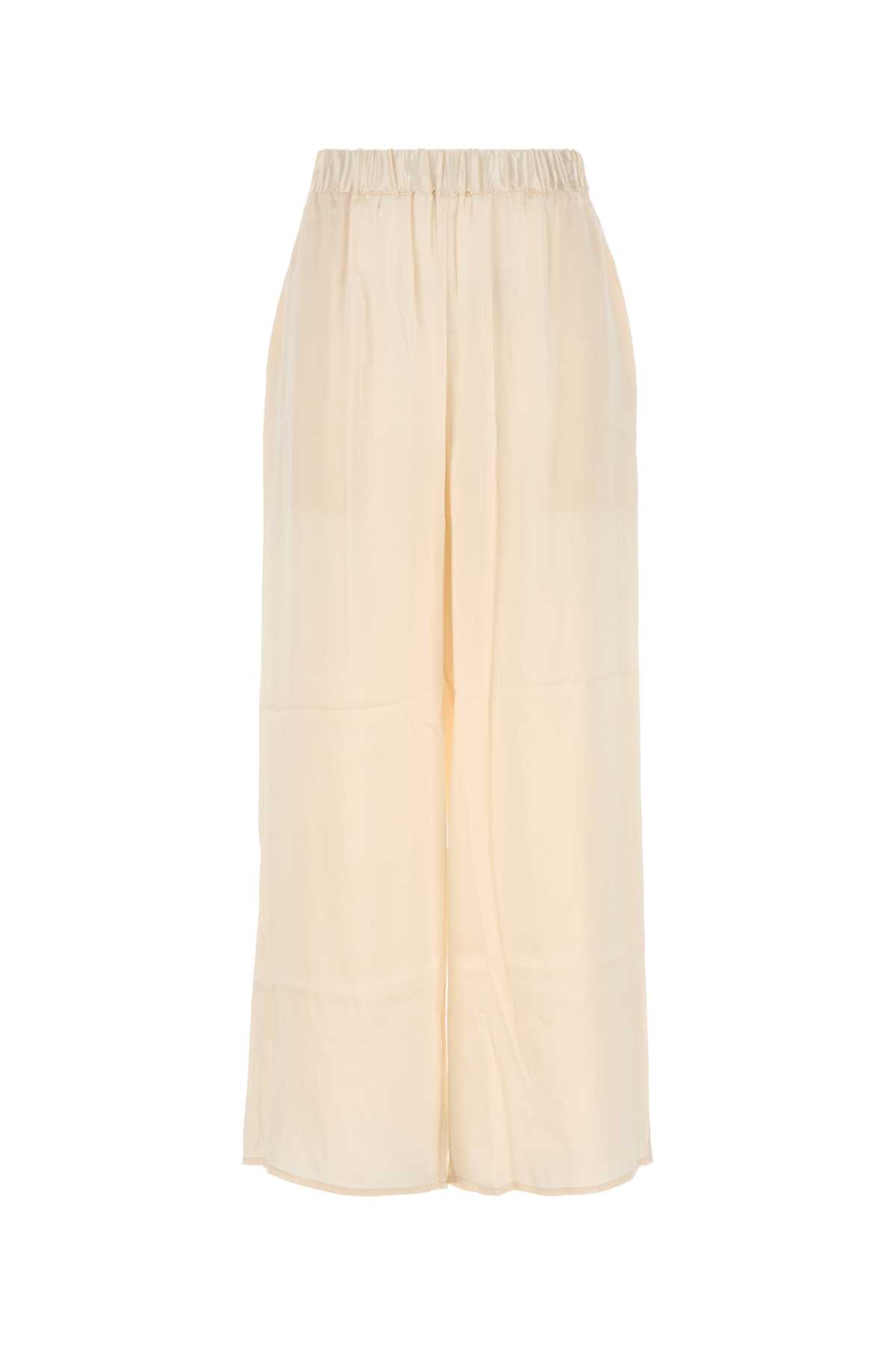Le Kasha Ivory Silk Wide-leg Pant
