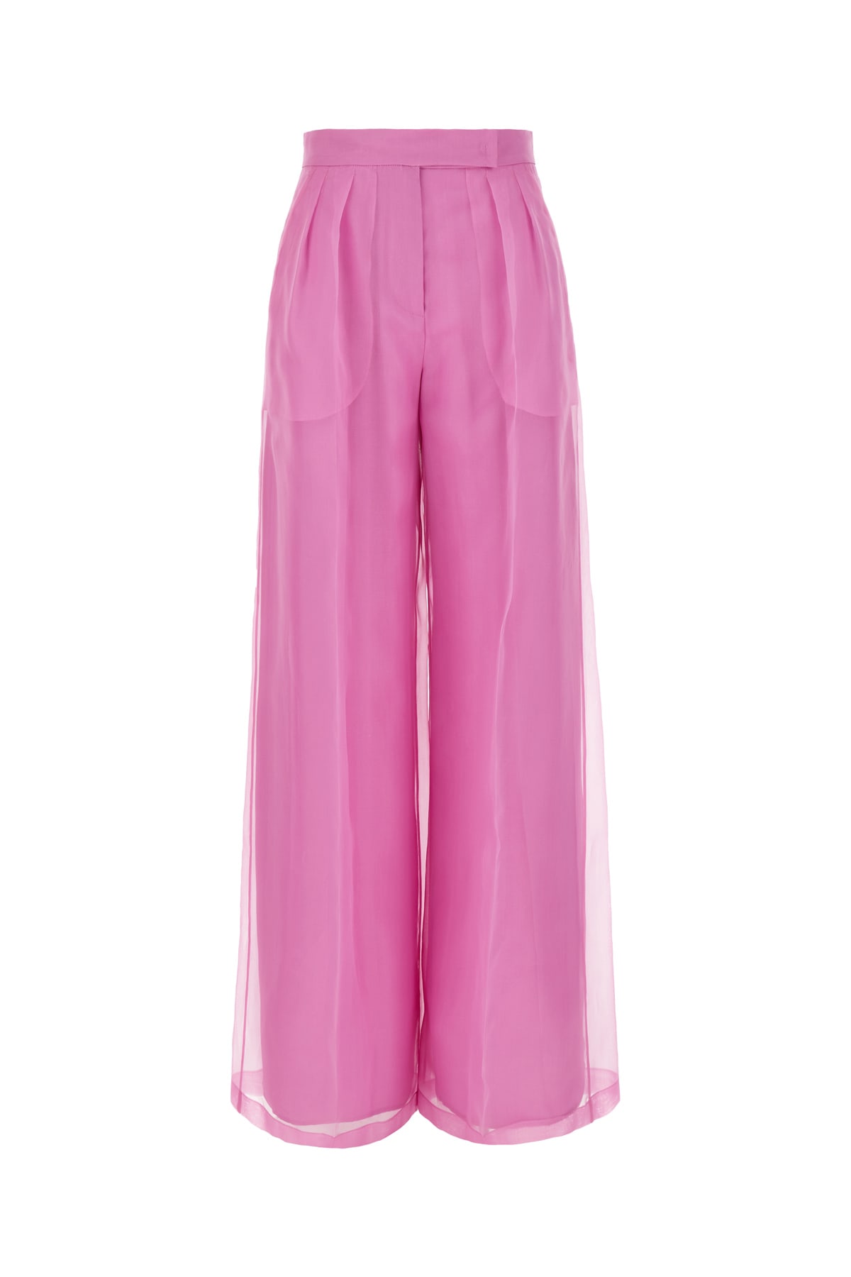Max Mara Pianoforte Fuchsia Organza Palazzo Pants