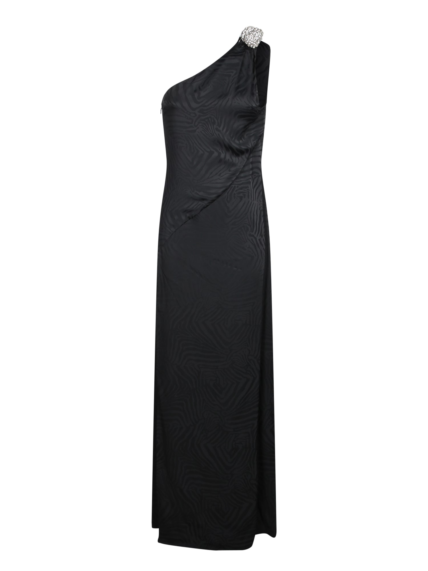 Amen Black Zebra Jacquard Long Dress