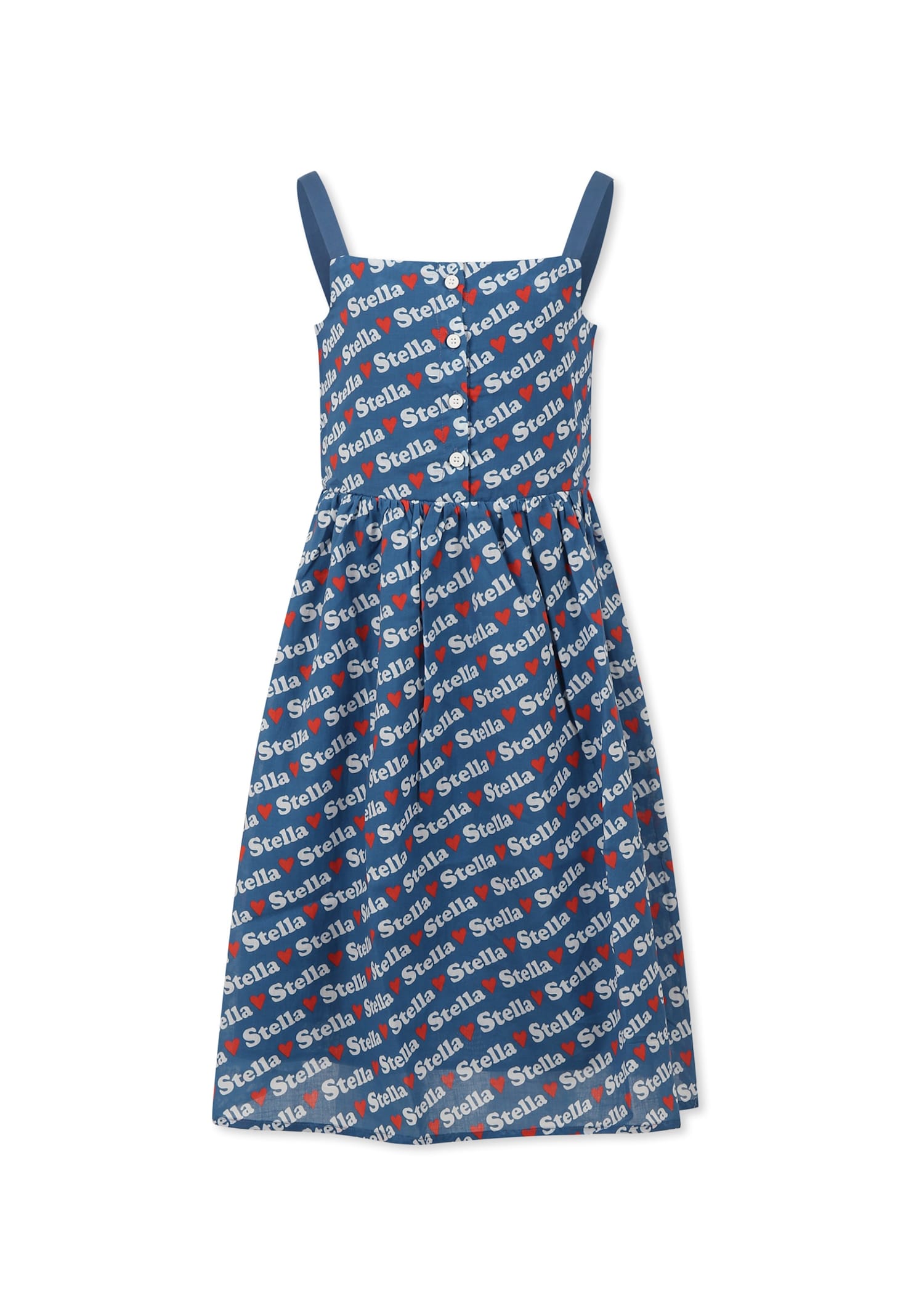 Stella McCartney Kids Blue Dress For Girl With Logo