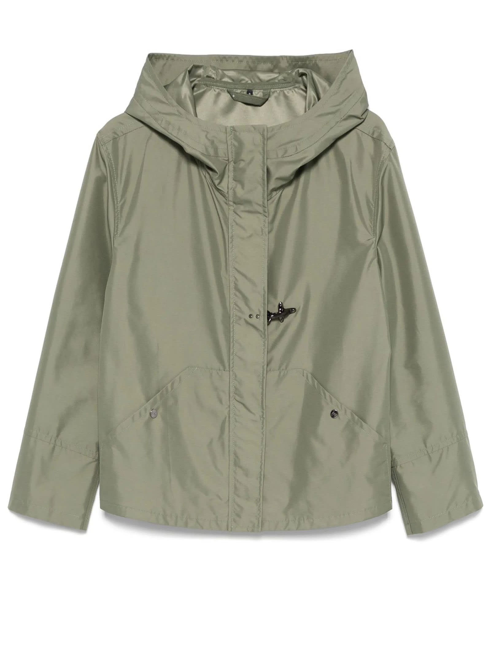 Fay Short Parka In Technical Poplin
