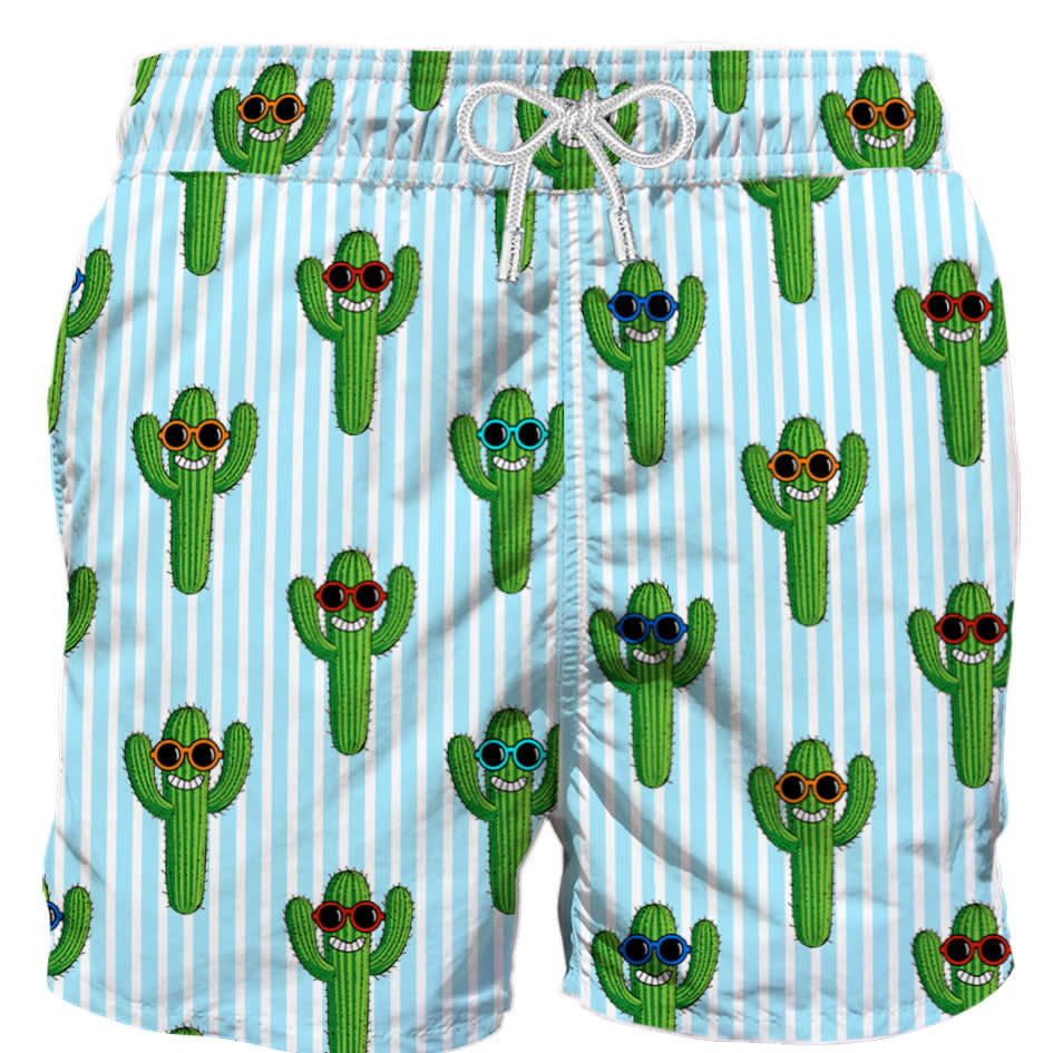 MC2 Saint Barth Cactus Print Mid-length Swim Shorts