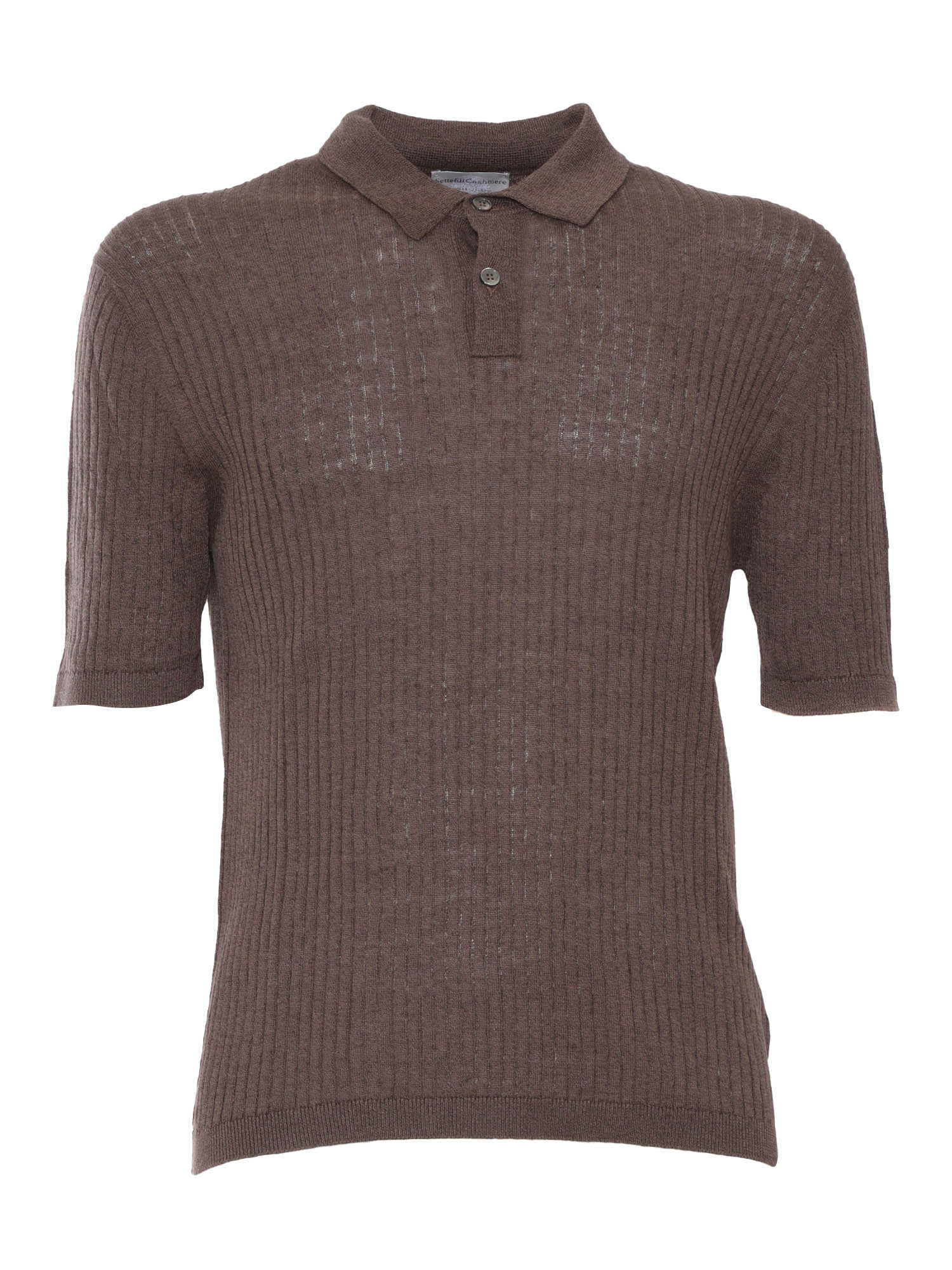Settefili Cashmere Short Sleeve Polo With 2 Buttons