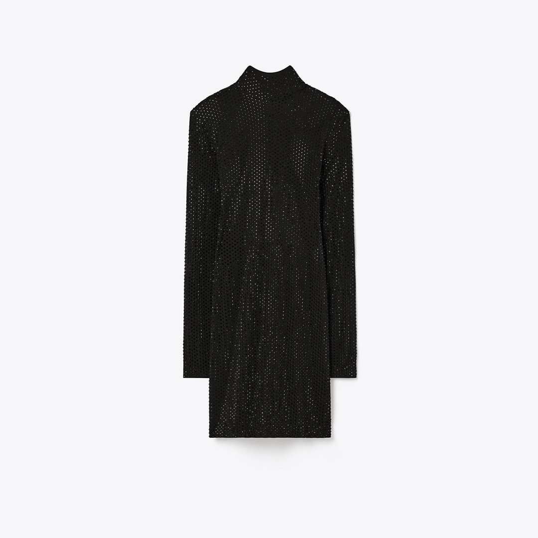 Tory Burch Embellished Viscose Turtleneck Dress
