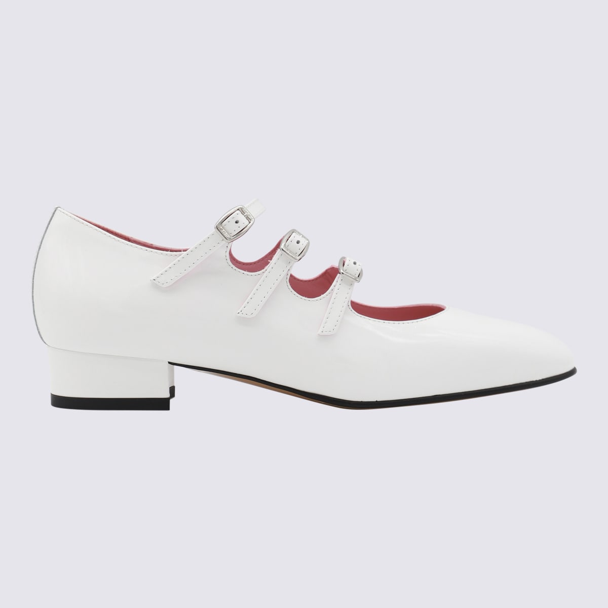 Carel White Leather Pumps