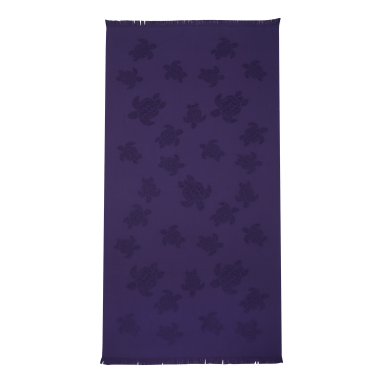 Vilebrequin Beach Towel In Organic Cotton Turtles Jacquard - Santah - Blue - Size OSFA