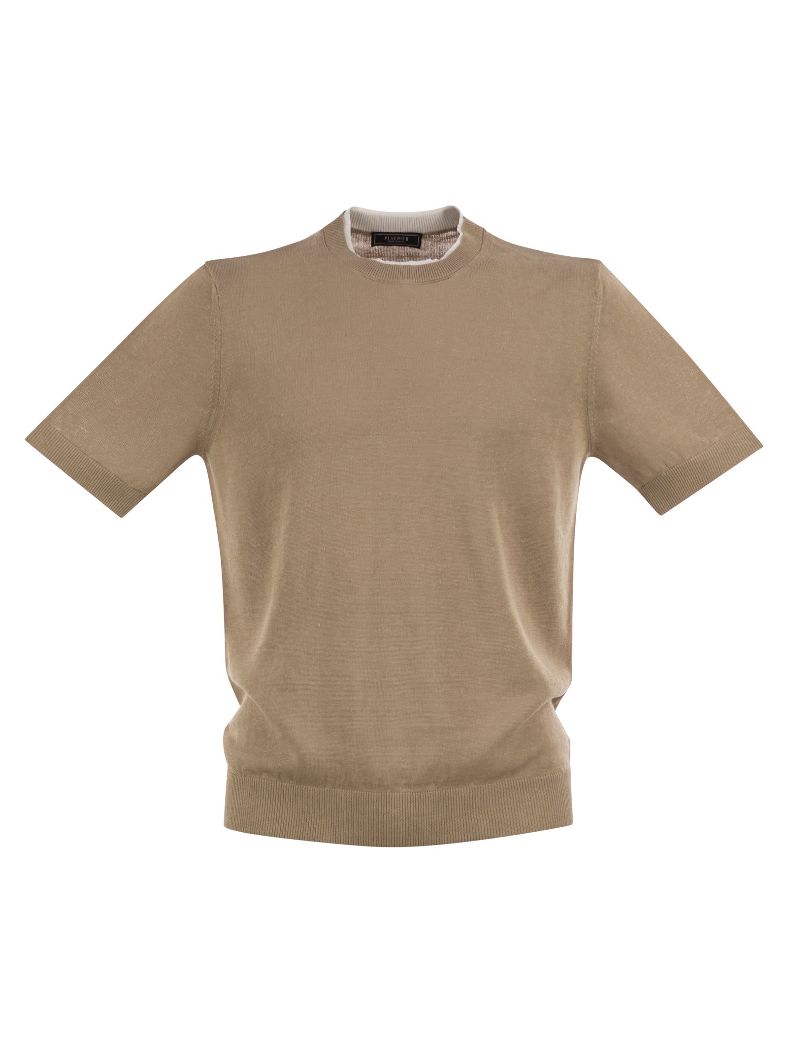 Peserico T-shirt In Linen And Cotton Yarn