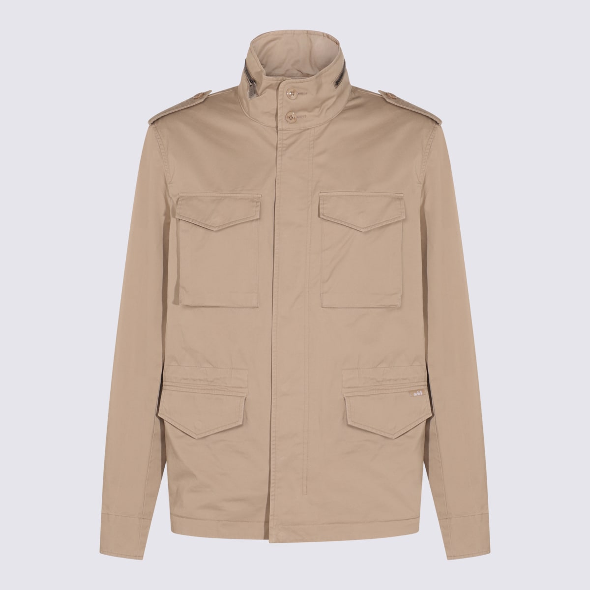 Add Beige Cotton Casual Jacket
