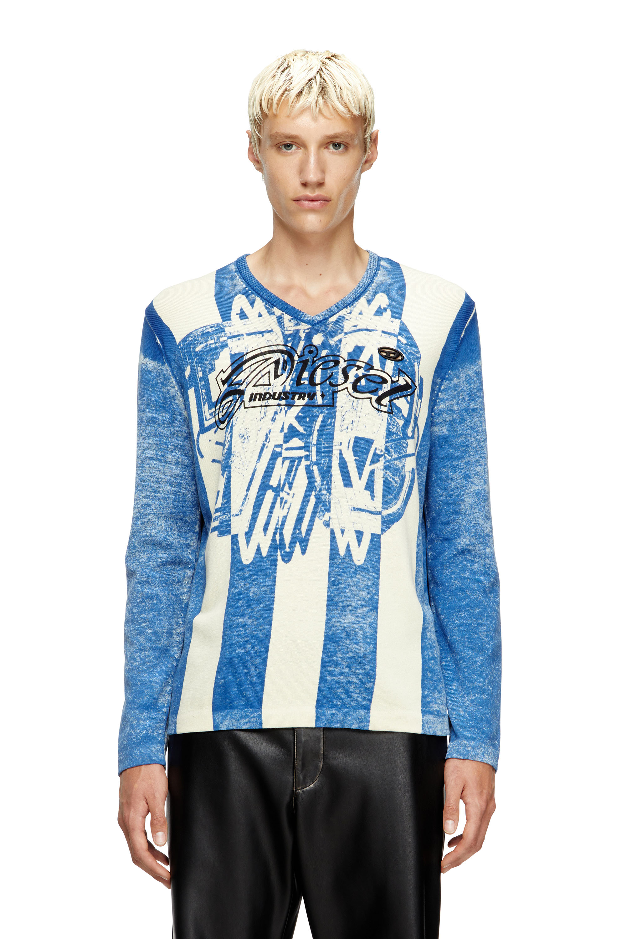 Diesel - Inside-print striped jumper - Knitwear - Man - Multicolor