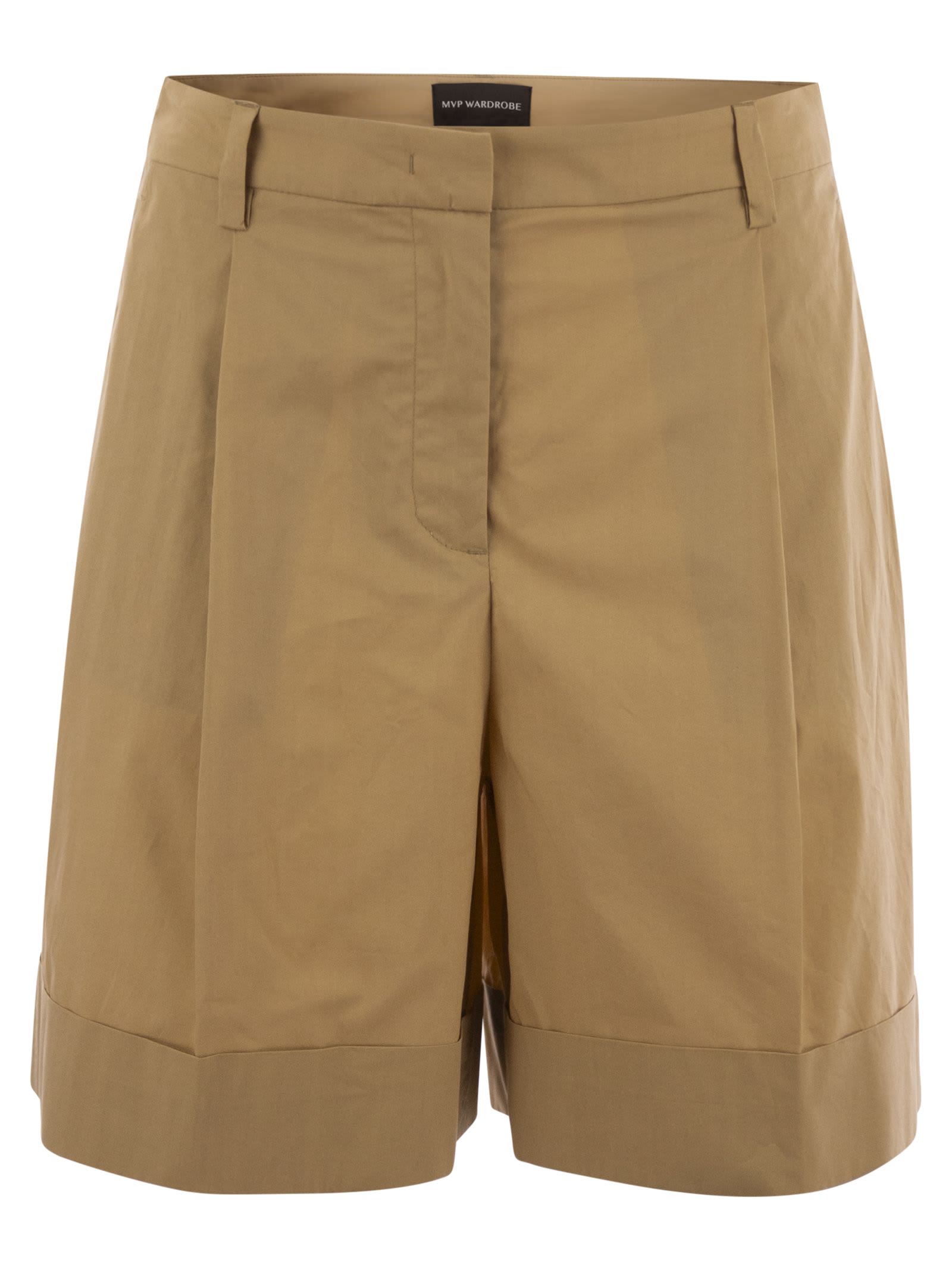MVP Wardrobe Cotton Shorts With Darts