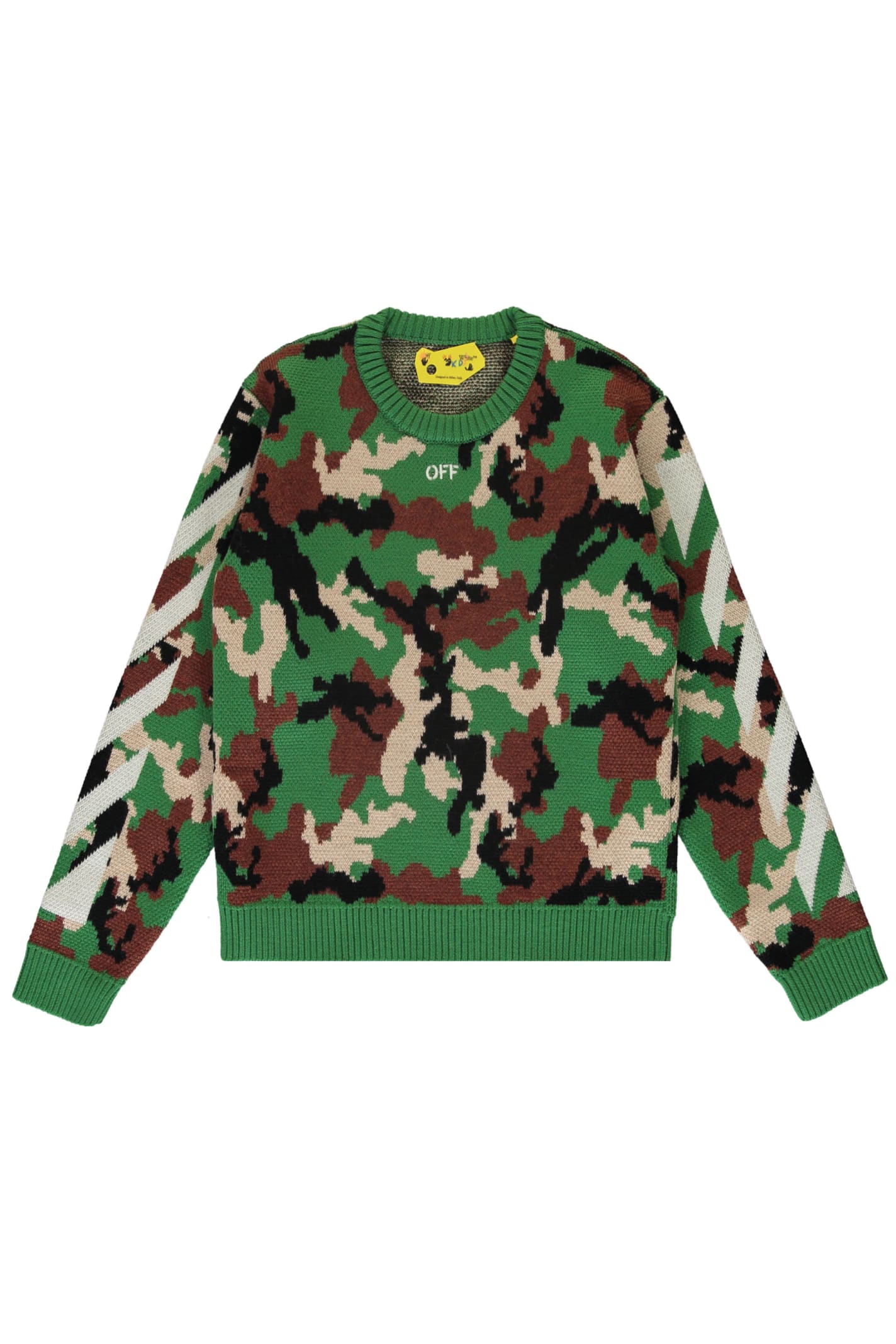 Off-White Virgin Wool Crew-neck Sweater