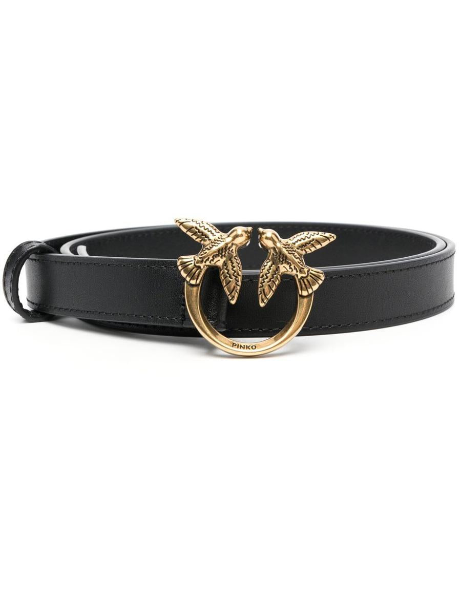 Pinko 'Love Berry' Belt With Golden Logo Buckle