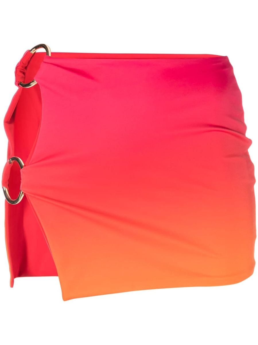 Louisa Ballou Hot Pink Stretch Double Ring Mini Skirt