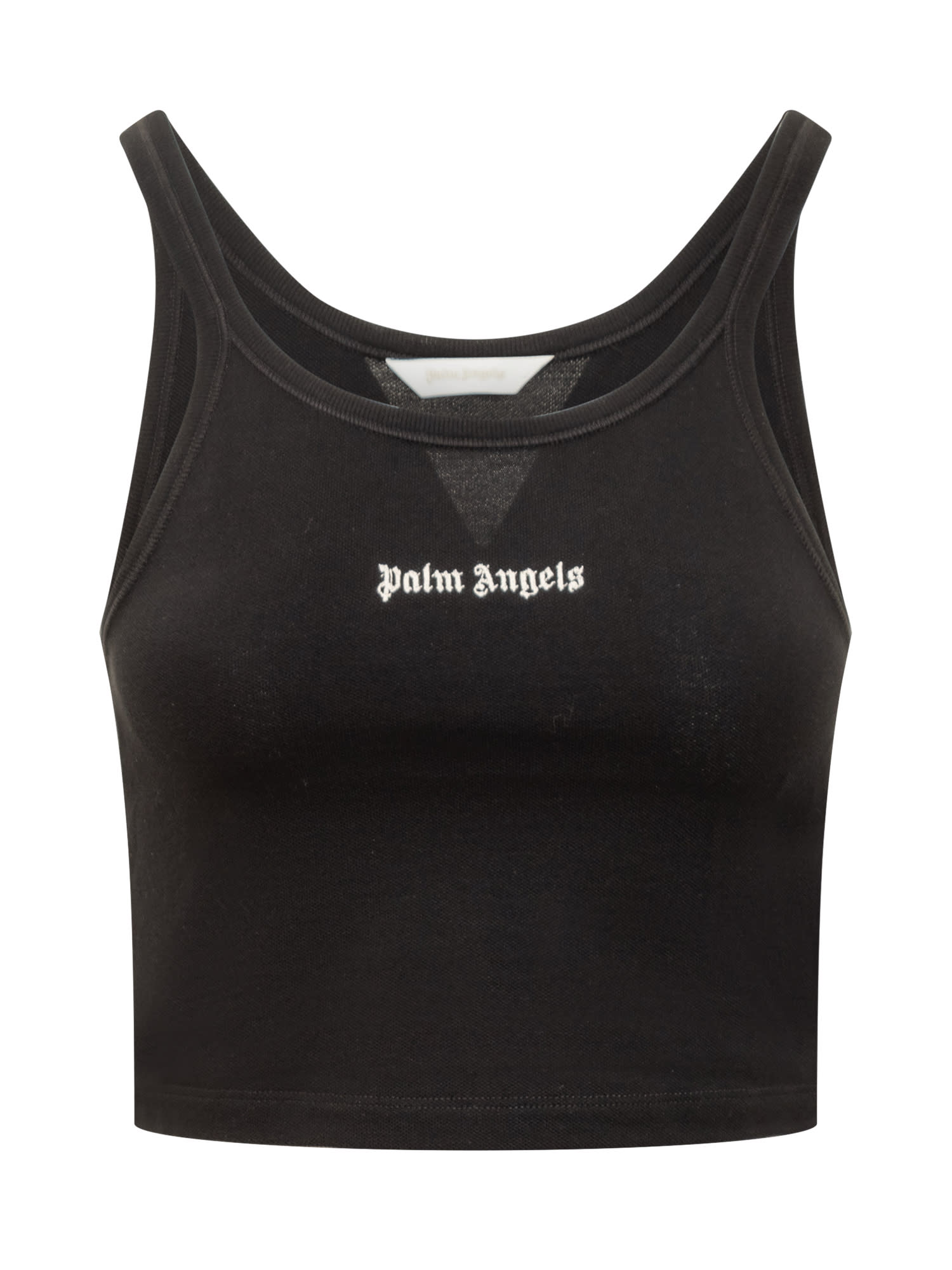 Palm Angels Black Cotton Tank Top