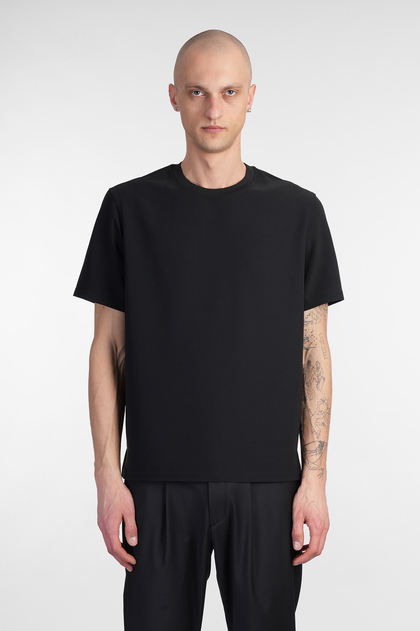 Attachment T-shirt In Black Polyester