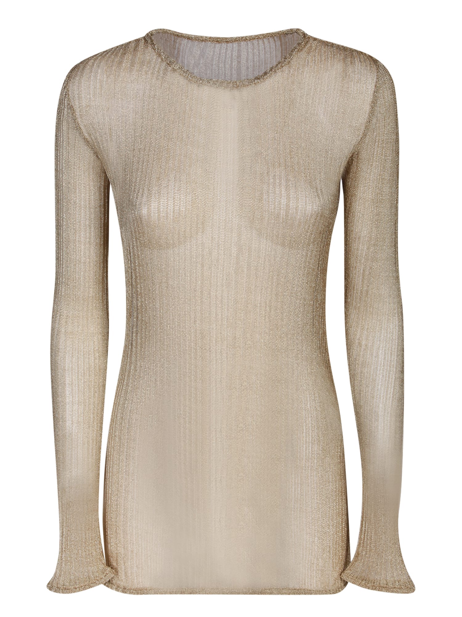 Sapio Ribbed Jersey Gold Crewneck Top
