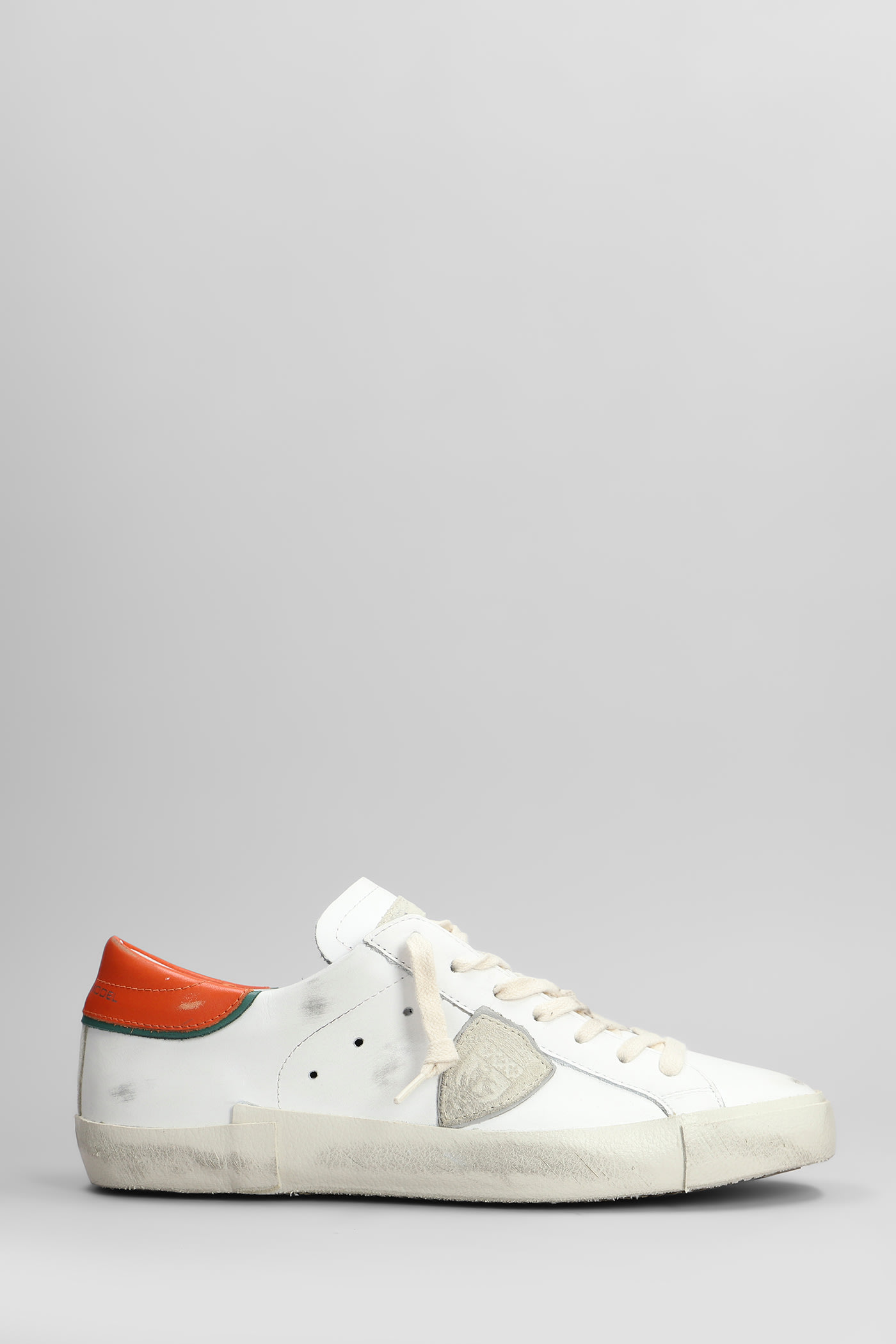 Philippe Model Prsx Low Sneakers In White Leather