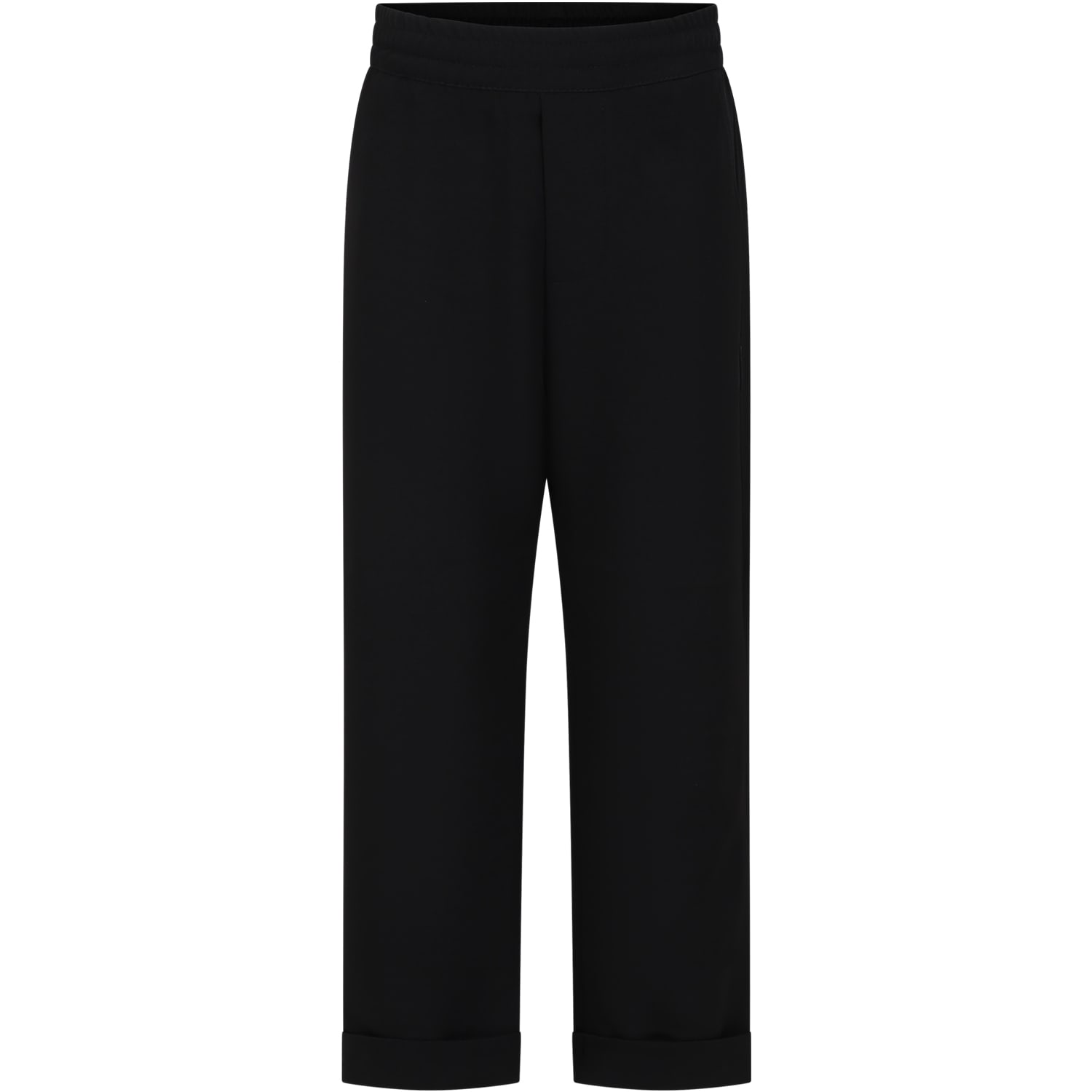 MSGM Black Trousers Fro Boy With Logo