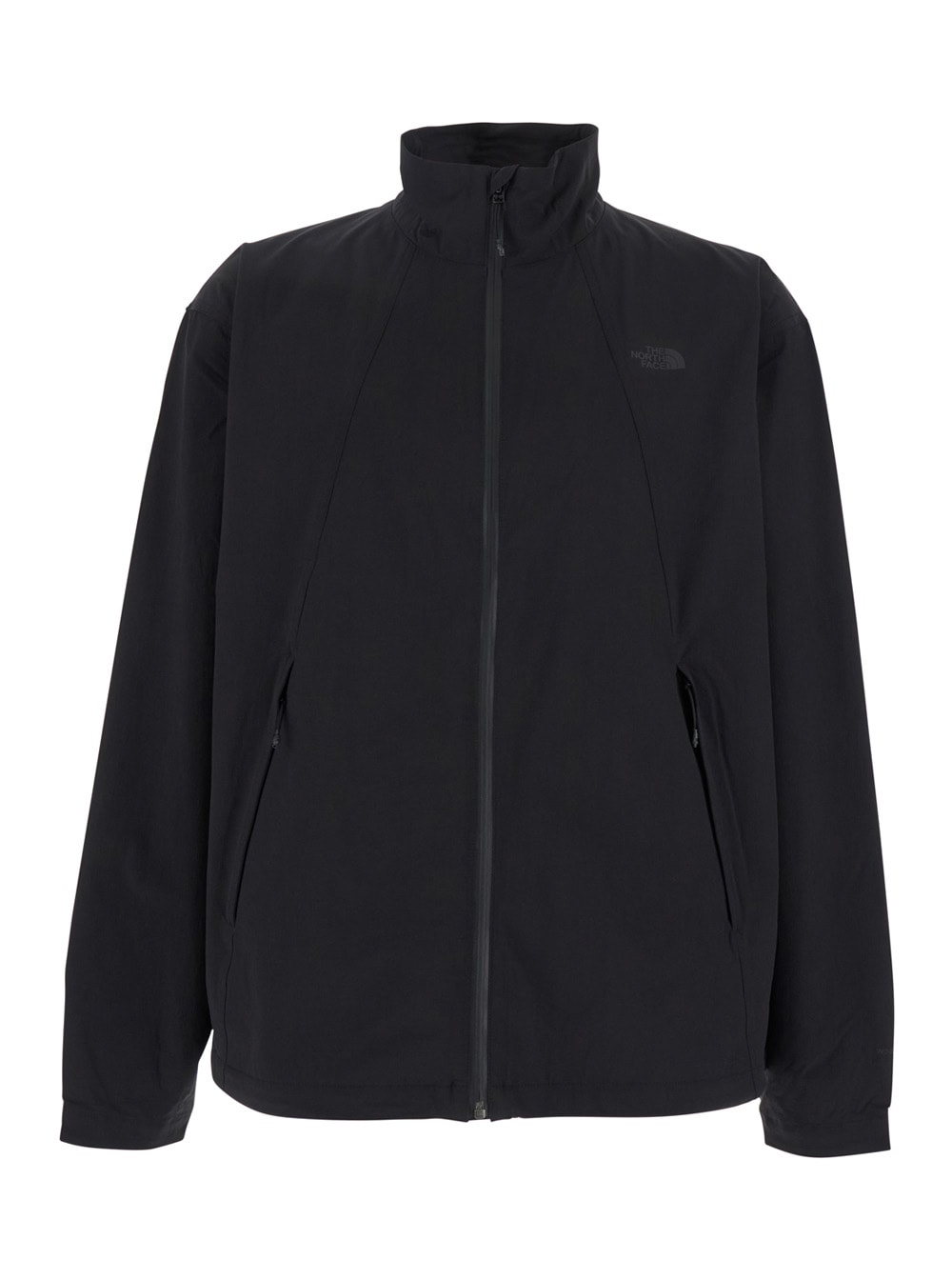 The North Face Black Jacket With High Neck And Embossed Logo On The Front In Tech Fabric Stretch Man