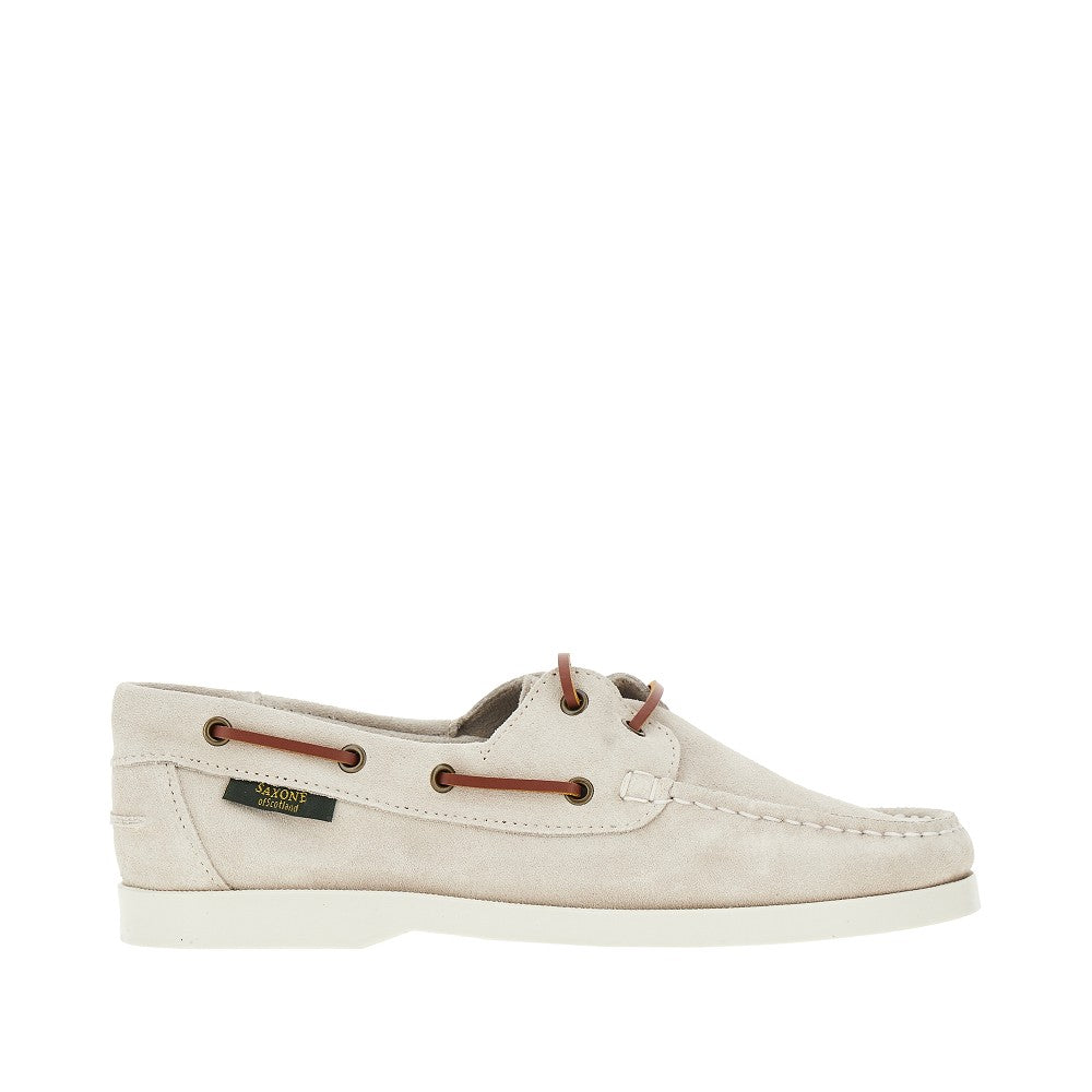 SAXONE 'Islay' suede leather boat shoes Man