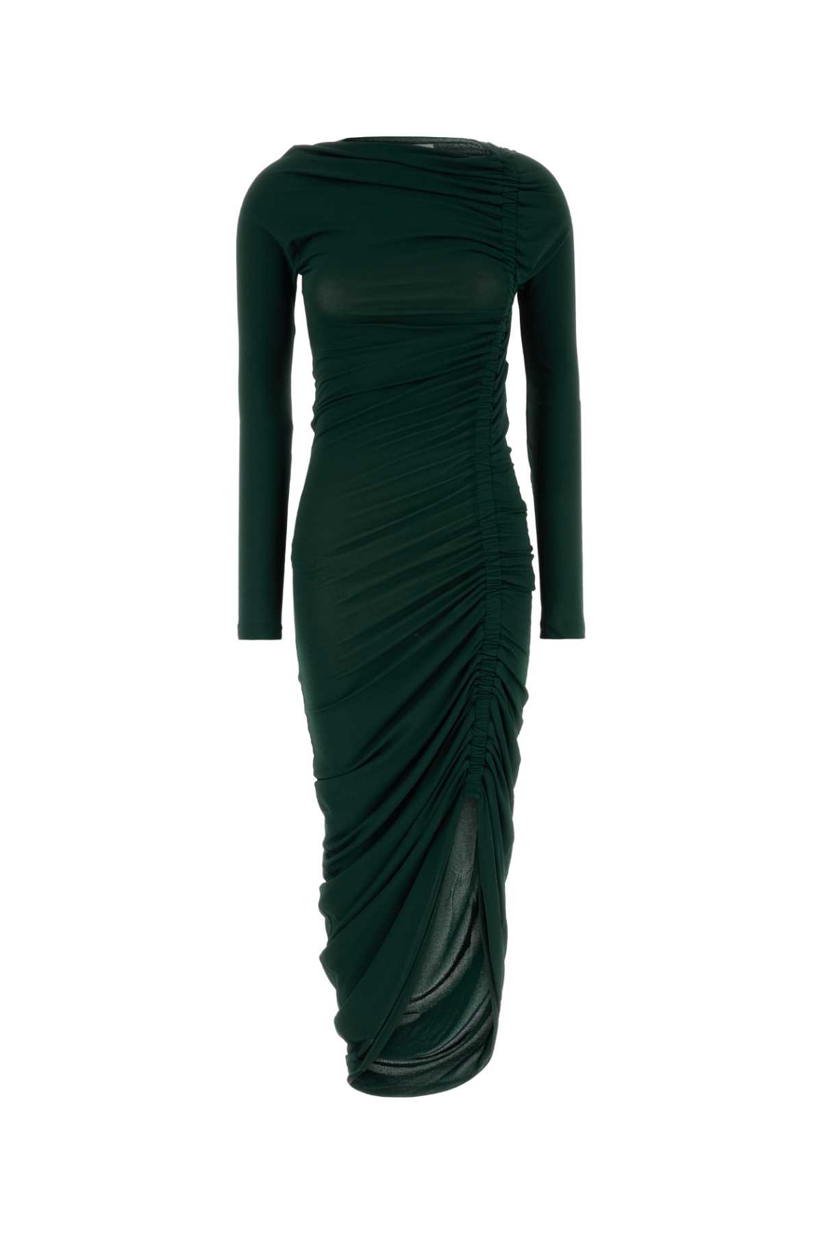 Ferragamo Bottle Green Stretch Jersey Dress