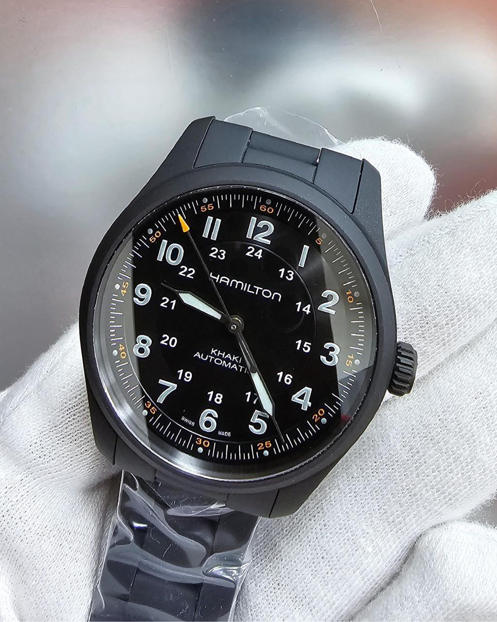 HAMILTON Khaki Field Titanium Auto 38 MM Black Titanium Men's Watch H70215130