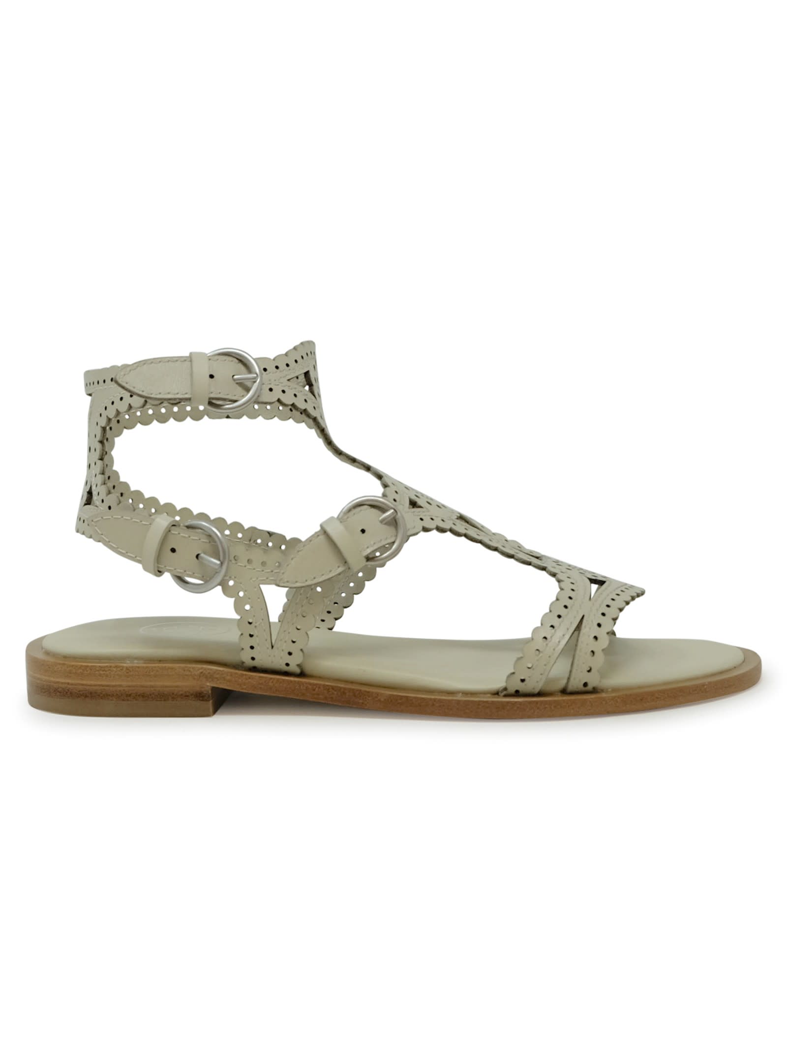 Ash White Leather Sandal