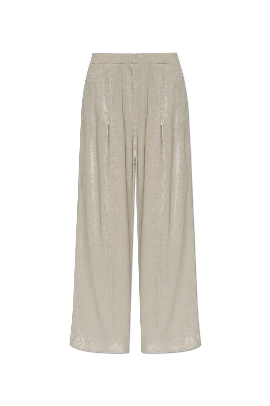 Michael Kors Collection Metallic Crinkled Wide-leg Trousers