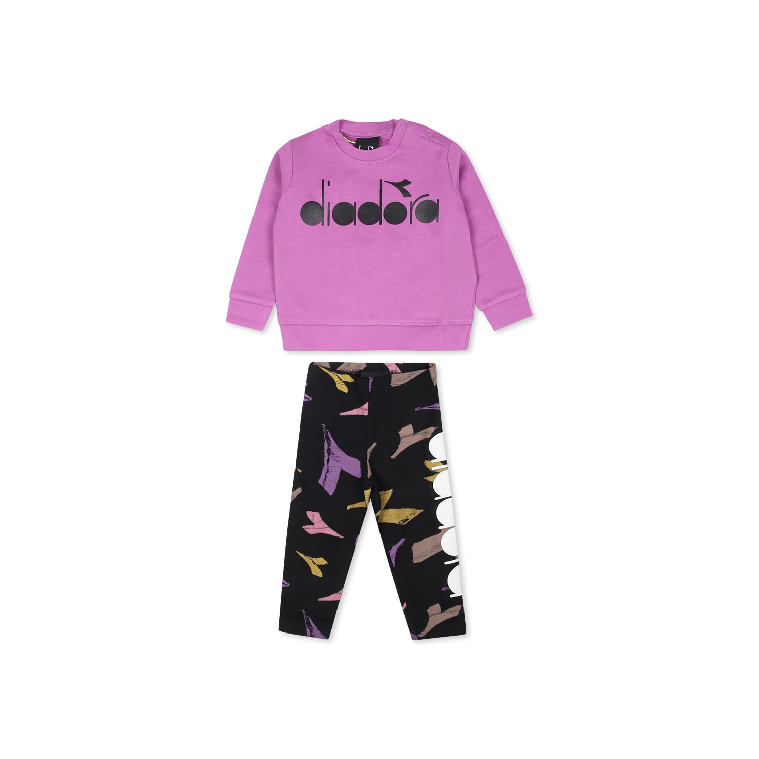 Diadora Purple Set For Baby Girl With Logo