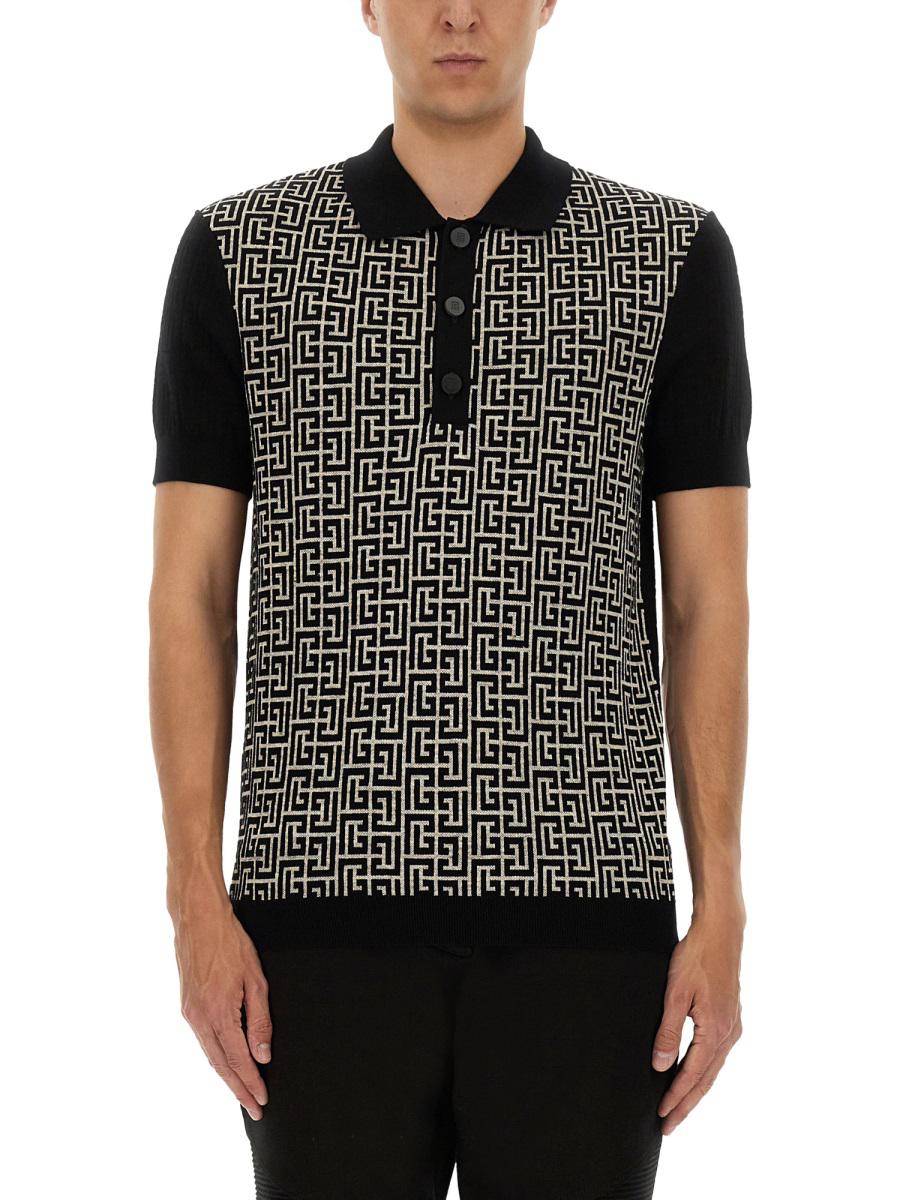 Balmain 经典字母印花Polo衫