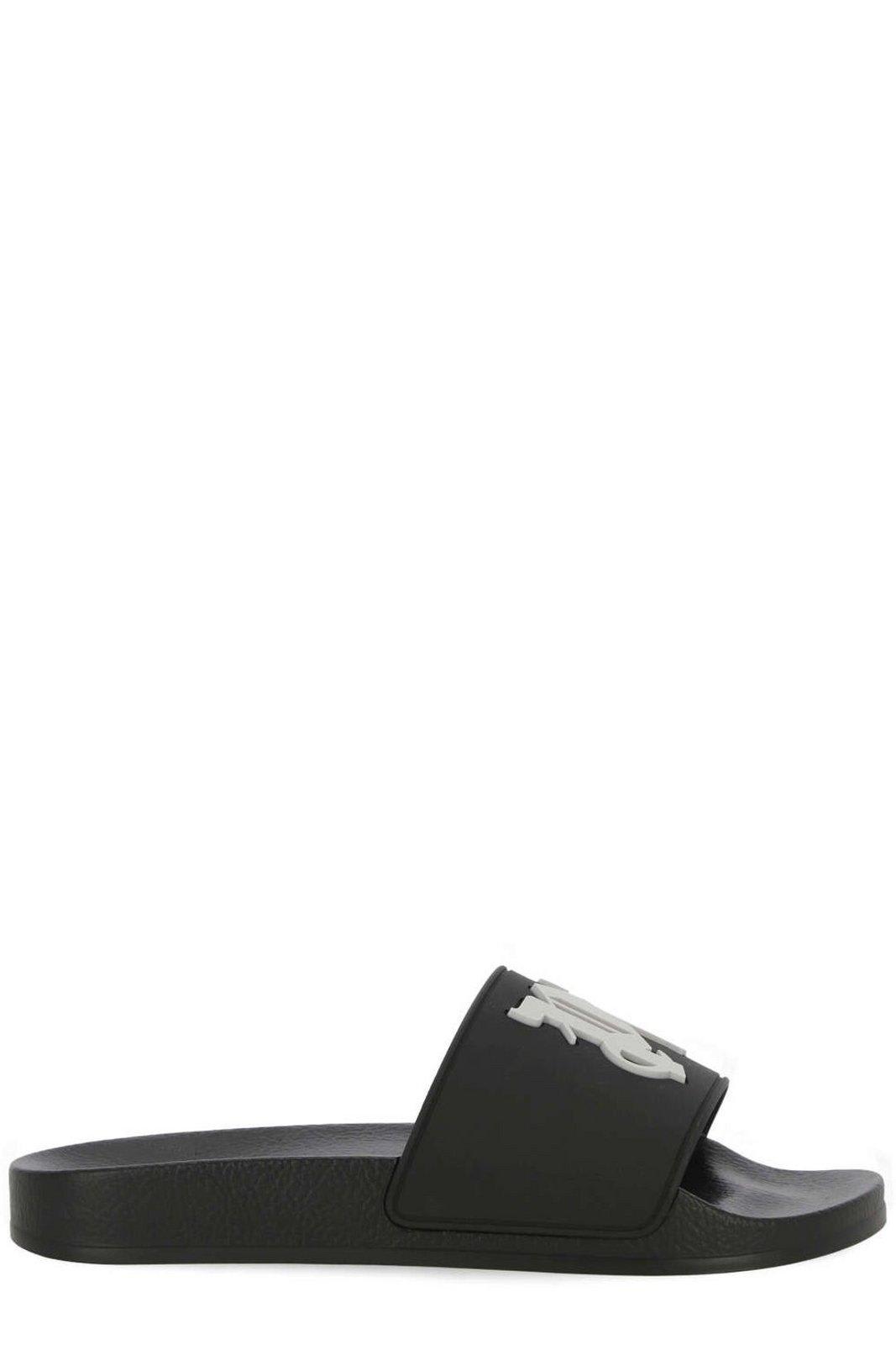 Palm Angels Logo Embossed Square Toe Slides