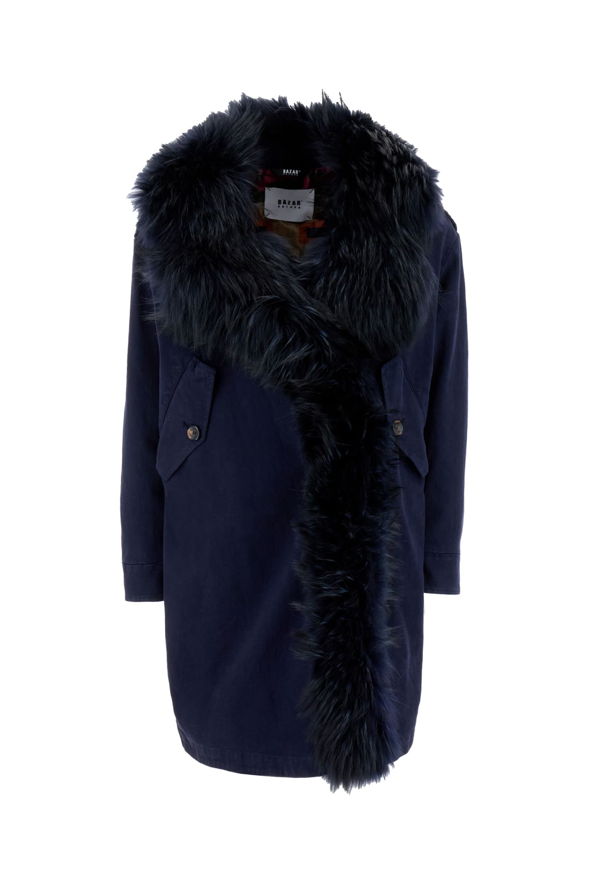 Bazar Deluxe Midnight Blue Stretch Cotton Parka