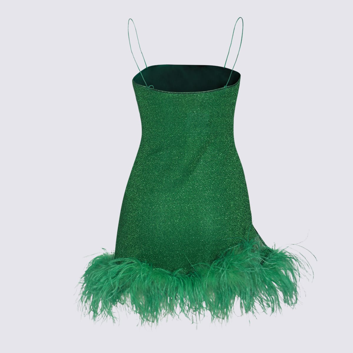 Oseree Green Lurex Stretch Lumiere Mini Dress