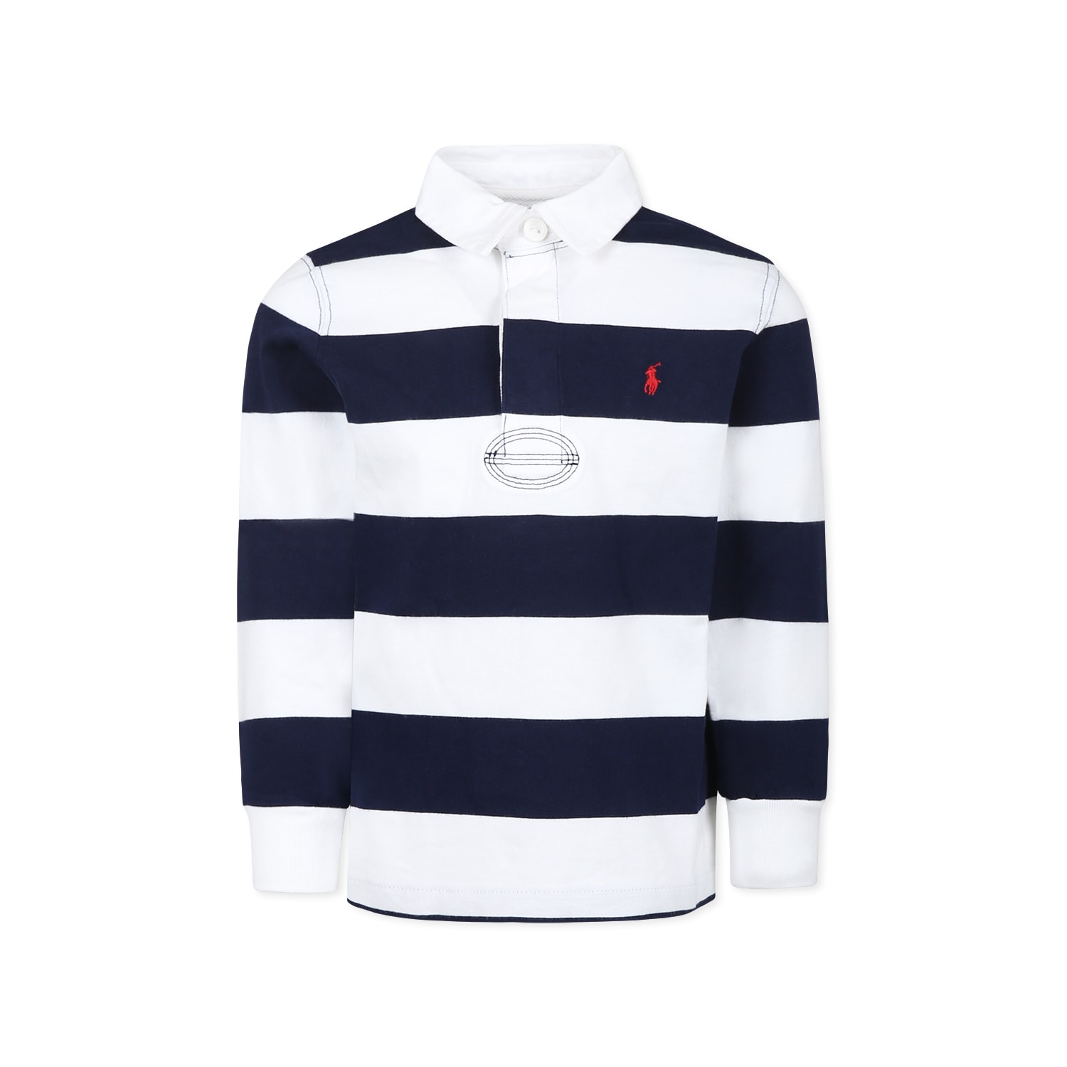 Ralph Lauren Multicolor Striped Polo Shirt For Boy With Horse