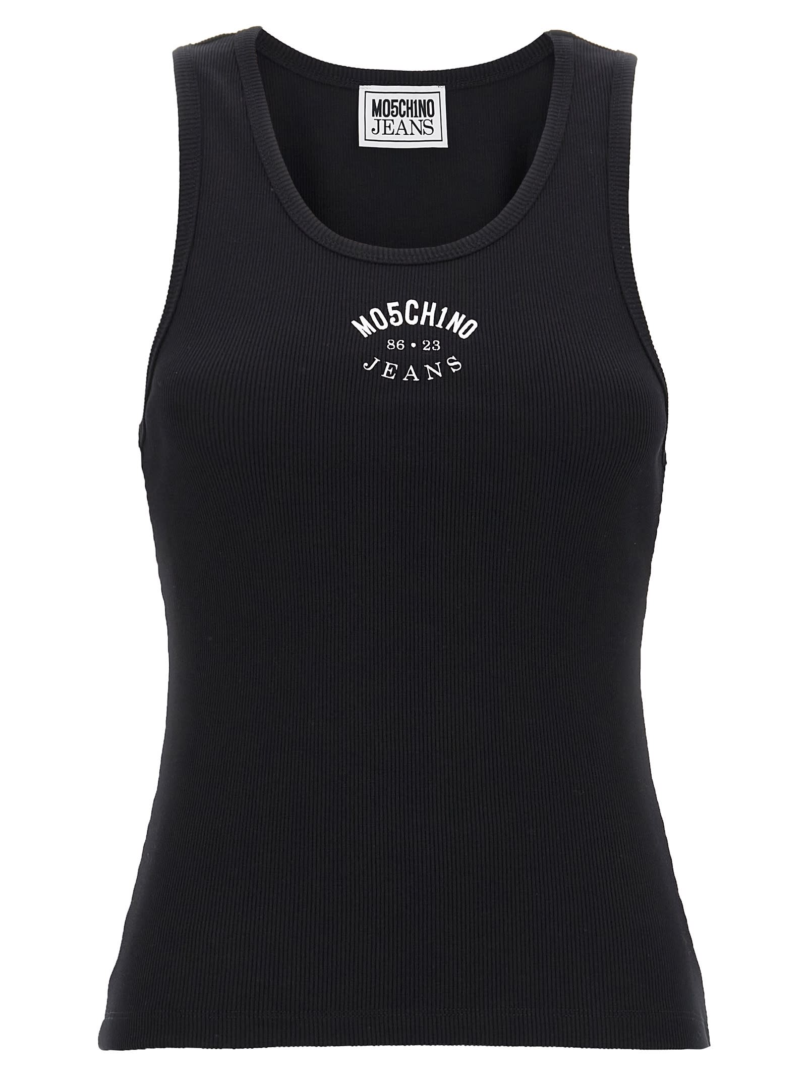 M05CH1N0 Jeans Black Cotton Tank Top