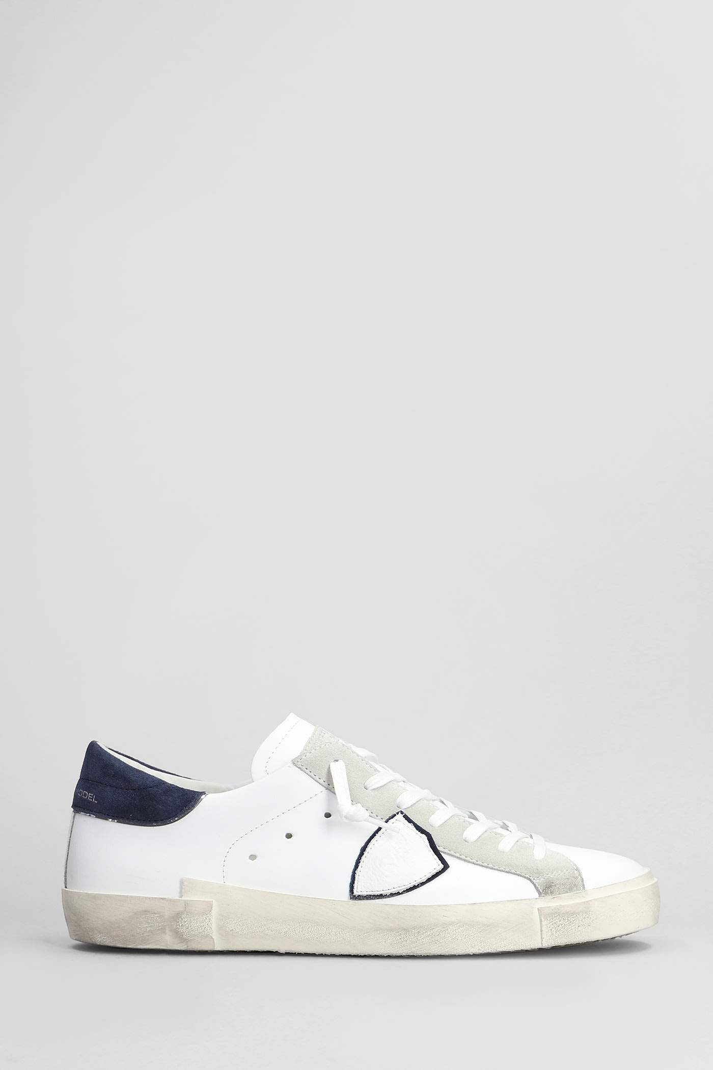 Philippe Model Prsx Low Sneakers In White Leather