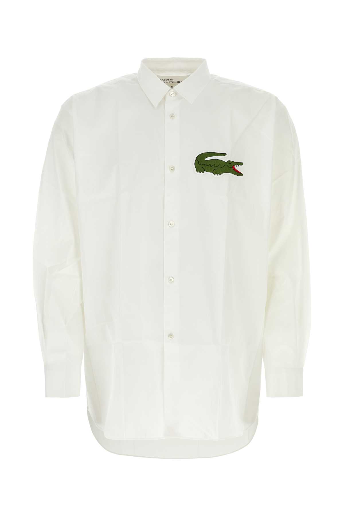 Comme des Garçons Shirt White Poplin Comme Des Garã§ons Play X Lacoste Shirt