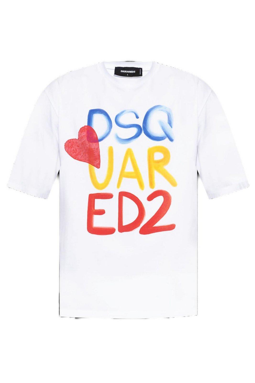 Dsquared2 Summer Lovers Logo Printed Loose Fit T-shirt