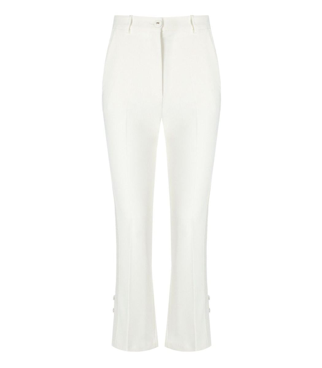 Elisabetta Franchi Ivory Smoking Trouser