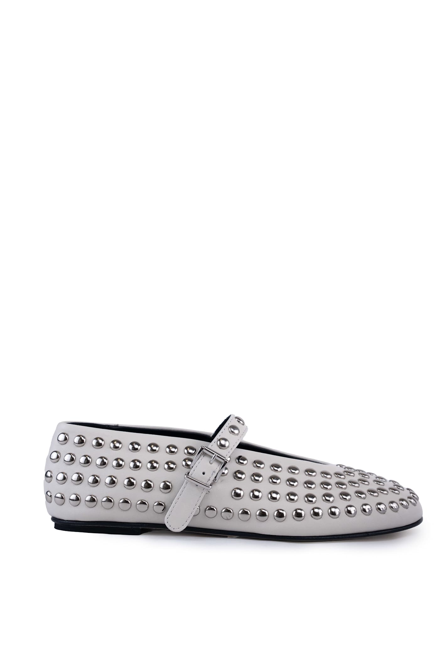 Liviana Conti Leather Ballet Flats With Studs