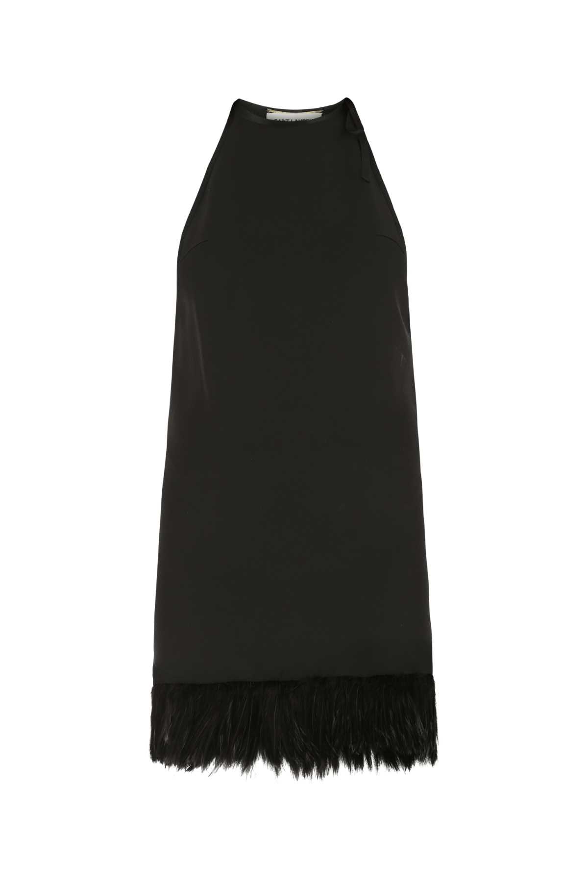 Saint Laurent Black Crepe Mini Dress