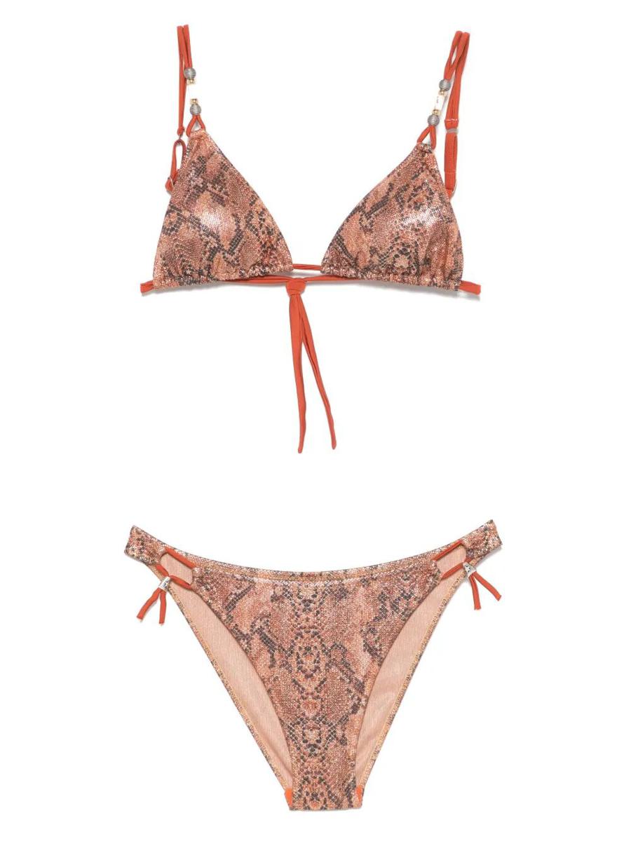 Pin Up Stars Snake Print Triangle Bikini Clothing