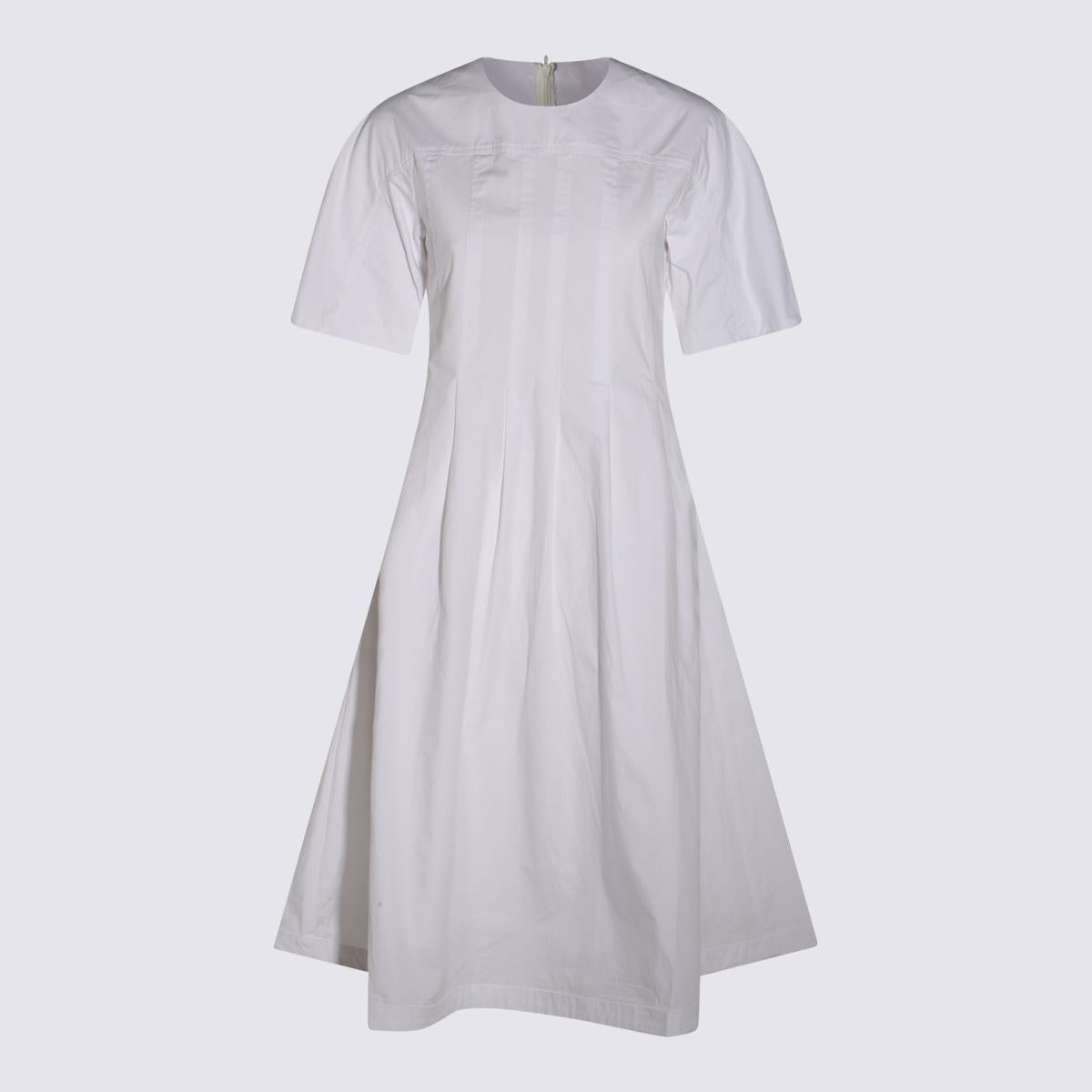 Add White Cotton Midi Dress