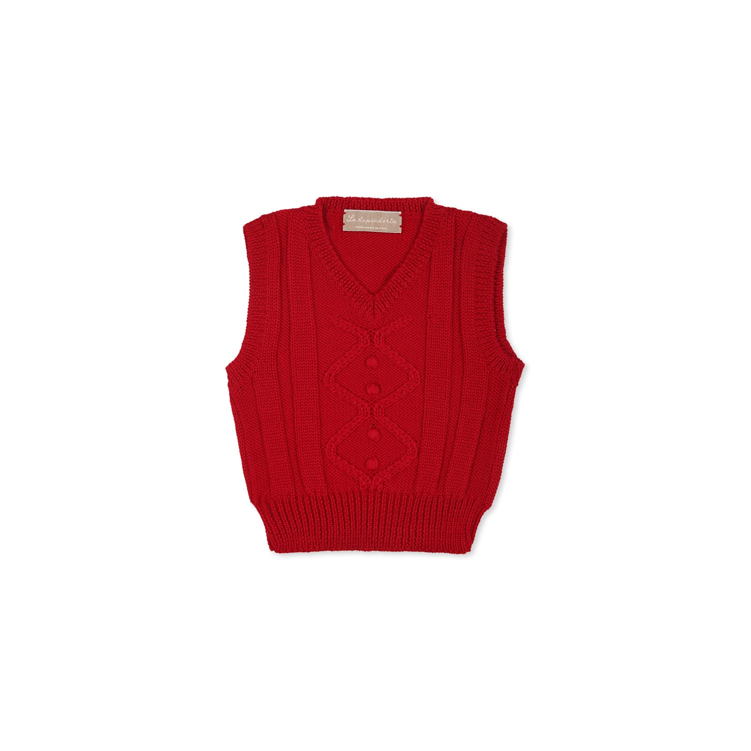 La stupenderia Red Vest Sweater For Baby Girl
