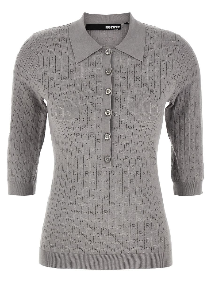 Rotate Birger Christensen 'Pointelle' Polo Shirt
