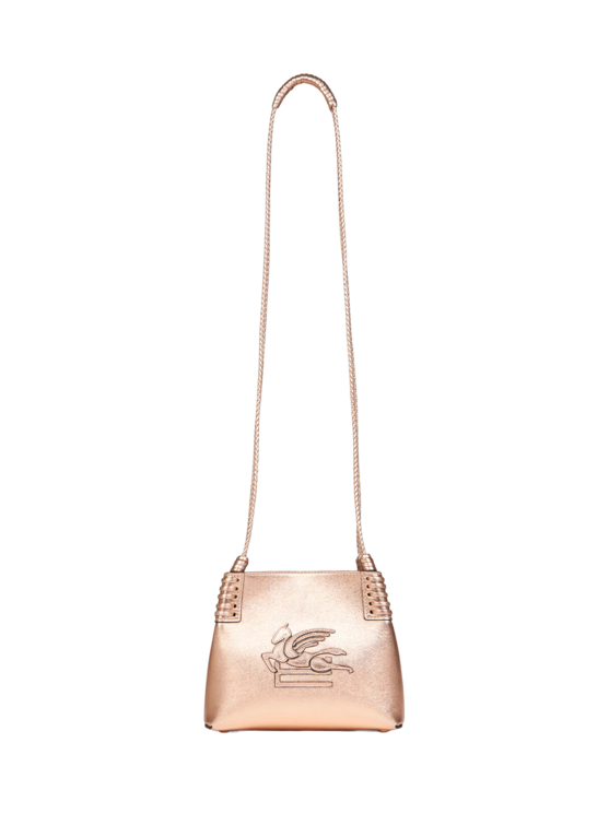 Etro, Cabas Libra En Cuir Lamé Mini Modèle, Femme, Rose