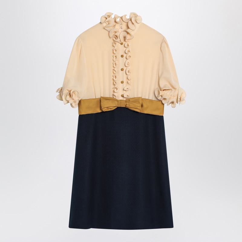 Valentino Garavani Mini Dress With Ruffles And Bow In