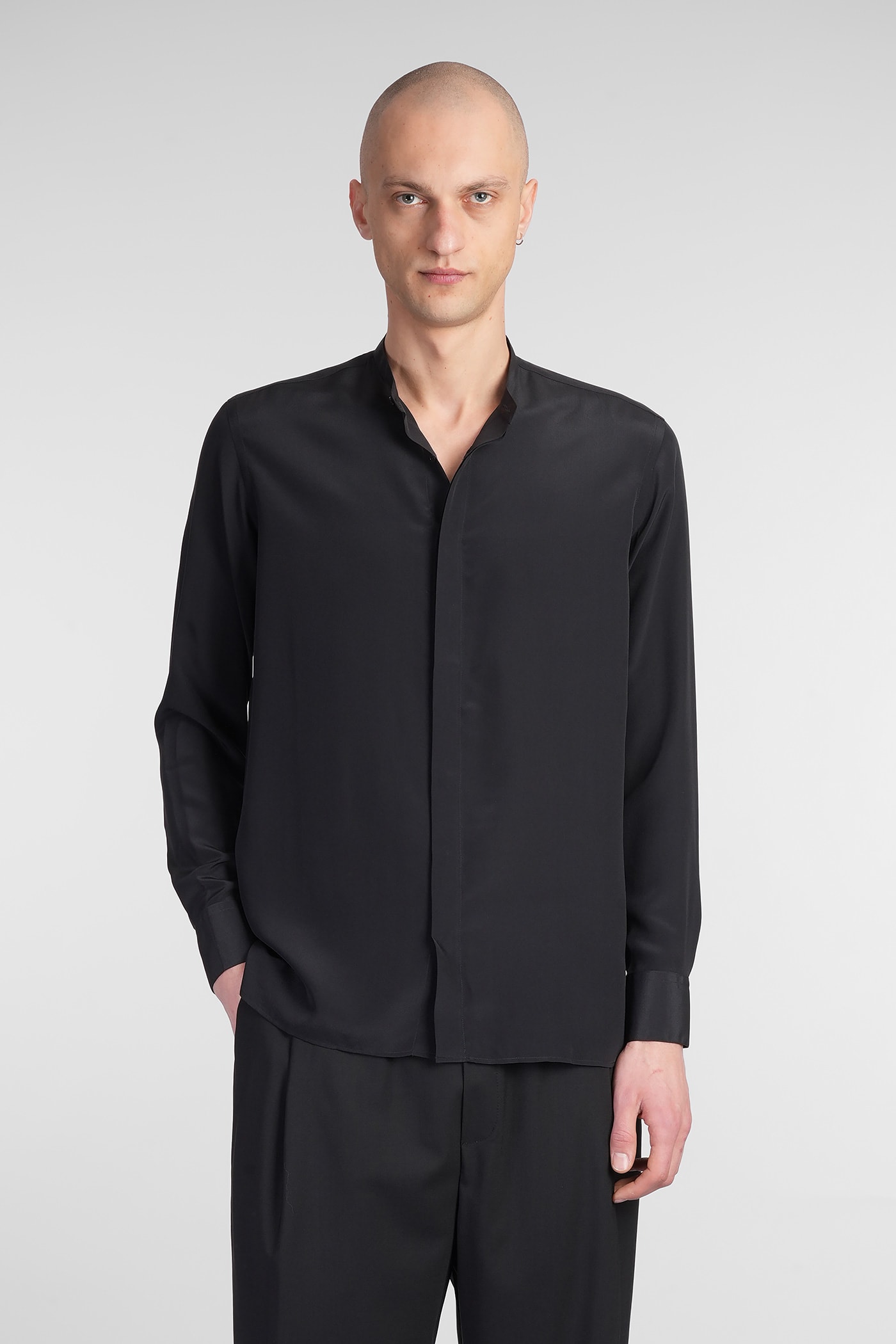 Laneus Shirt In Black Silk