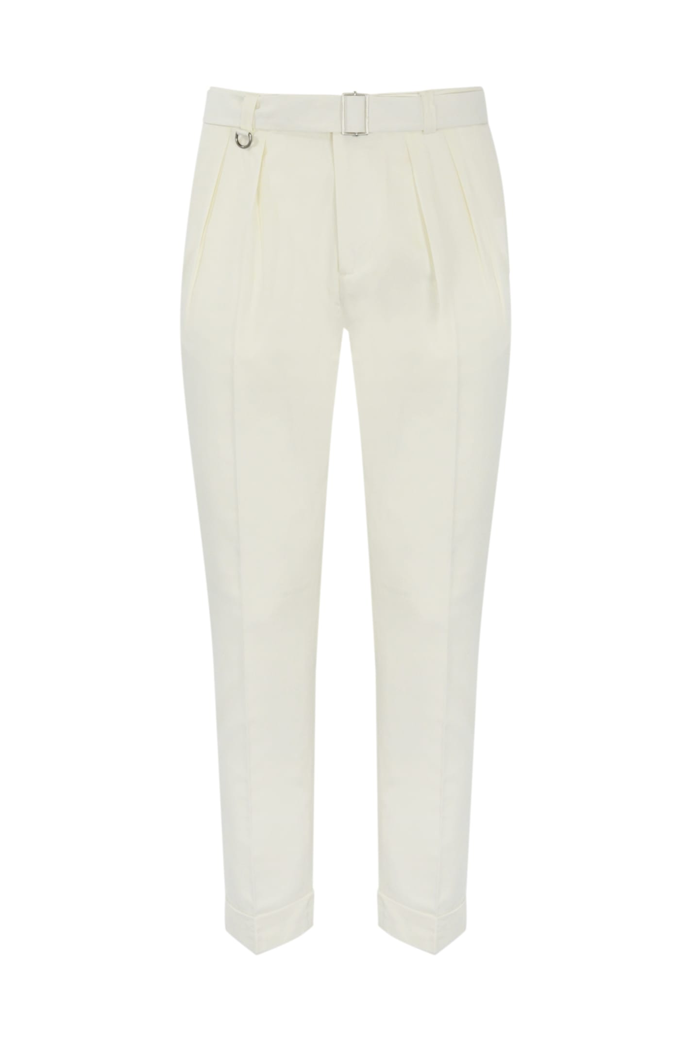 Paolo Pecora Cotton Blend Chino Trousers With Belt